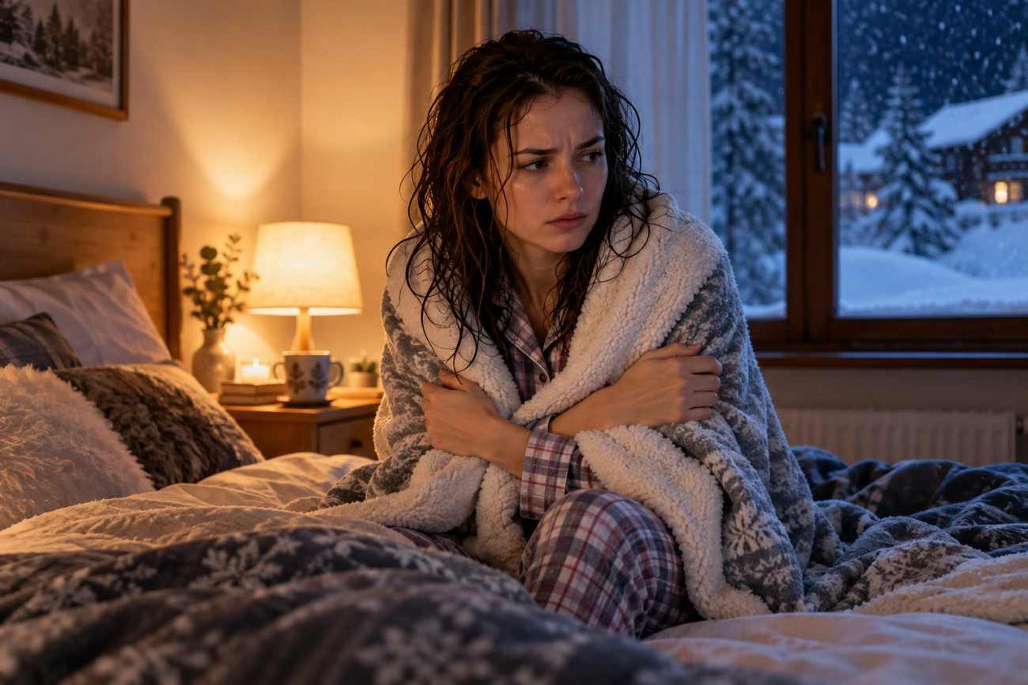 Dormire con i capelli bagnati quando fa freddo: quali sono i rischi reali