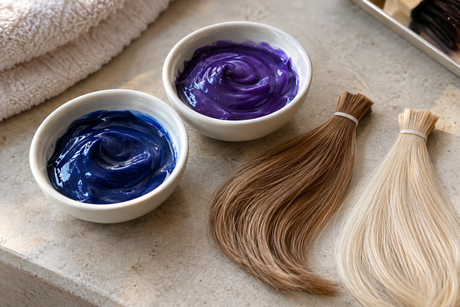 Shampoo antigiallo blu o viola: quale scegliere in base al colore dei capelli